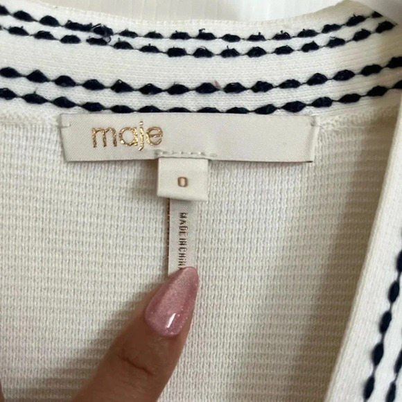 MAJE Mollie Topstitch Cardigan - Picture 5 of 9